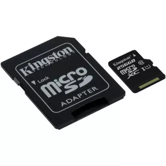 Kingston MicroSDXC karta 256GB Canvas Select Plus 100R A1 C10 Card + SD adaptér