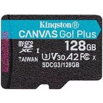 Kingston MicroSDXC karta 128GB Canvas Go! Plus, R:170/W:90MB/s, Class 10, UHS-I, U3, V30, A2