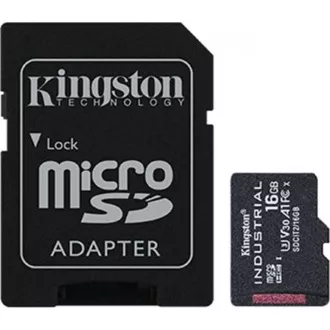 Kingston MicroSDHC karta 16GB Industrial C10 A1 pSLC Card + SD Adapter