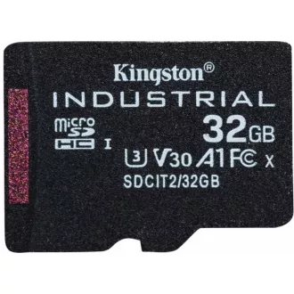 Kingston MicroSDHC karta 32GB Industrial C10 A1 pSLC Card + SD Adapter