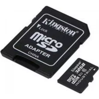 Kingston MicroSDHC karta 32GB Industrial C10 A1 pSLC Card + SD Adapter