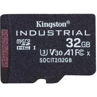 Kingston MicroSDHC karta 32GB Industrial C10 A1 pSLC Card + SD Adapter