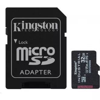 Kingston MicroSDHC karta 32GB Industrial C10 A1 pSLC Card + SD Adapter