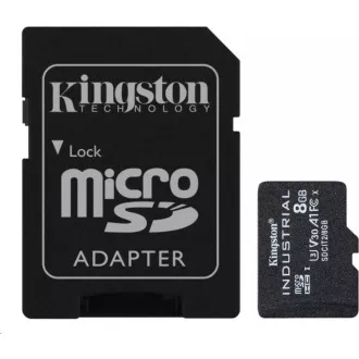 Kingston MicroSDHC karta 8GB Industrial C10 A1 pSLC Card + SD Adapter