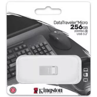Kingston Flash Disk 256GB DataTraveler Micro 200MB/s Metal USB 3.2 Gen 1