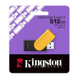 Kingston Flash Disk 512GB USB3.2 Gen 1 DataTraveler Exodia S (Black + Yellow) - Použité Kingston Flash Disk 512GB USB3.2 Gen 1 DataTraveler Exodia S (Black + Yellow) - Použité