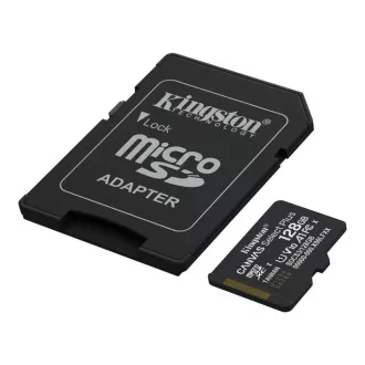 Kingston MicroSDXC karta 128GB Canvas Select Plus, U1, V10, A1, SD Adaptér