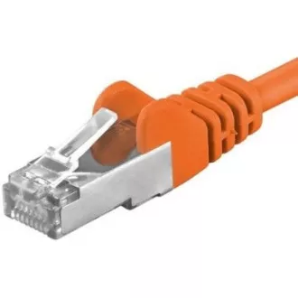 PREMIUMCORD Patch kabel CAT6a S-FTP, RJ45-RJ45, AWG 26/7 1m oranžová