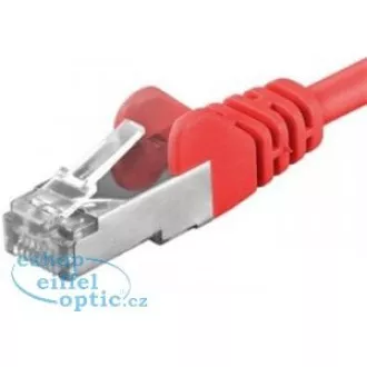 PREMIUMCORD Patch kabel CAT6a S-FTP, RJ45-RJ45, AWG 26/7 1, 5m červená