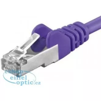 PREMIUMCORD Patch kabel CAT6a S-FTP, RJ45-RJ45, AWG 26/7 3m fialová