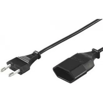 PREMIUMCORD Kabel síťový 230V, prodlužovací dvojvidlice, 2m