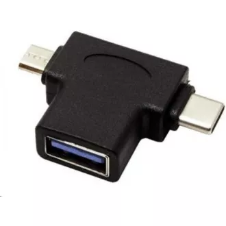 Adaptér USB3.0 female na dva konektory USB 3.1 C/male + micro USB B/male