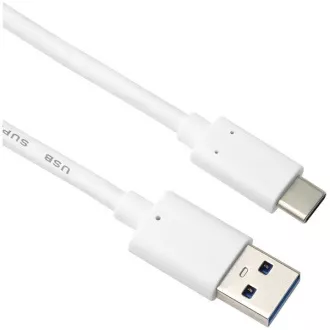 PremiumCord kabel USB-C - USB 3.0 A (USB 3.2 generation 2, 3A, 10Gbit/s) 1m, bílá