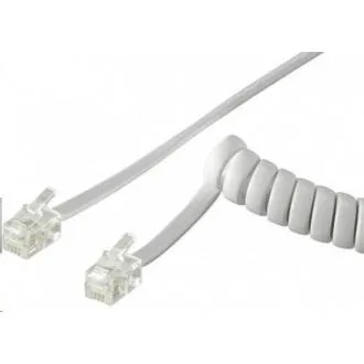 PremiumCord Kabel telefonní sluchátkový kroucený 4 žíly 4m - bílý PremiumCord Kabel telefonní sluchátkový kroucený 4 žíly 4m - bílý