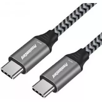 PREMIUMCORD Kabel USB-C M/M, 100W 20V/5A 480Mbps bavlněný oplet, 2m