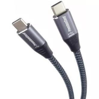 PREMIUMCORD Kabel USB-C M/M, 100W 20V/5A 480Mbps bavlněný oplet, 2m