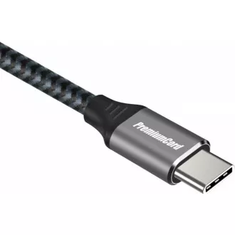 PREMIUMCORD Kabel USB 3.2 Gen 1 USB-C (M/M), bavlněný oplet, 0, 5m
