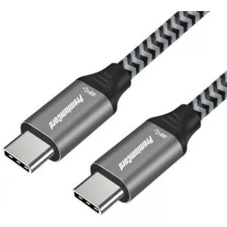 PREMIUMCORD Kabel USB 3.2 Gen 1 USB-C (M/M), bavlněný oplet, 0, 5m