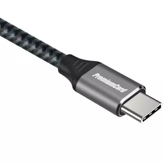 PREMIUMCORD Kabel USB 3.2 Gen 1 USB-C (M/M), bavlněný oplet, 1m