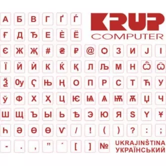 PremiumCord přelepka na klávesnici Ukrajinská, červená