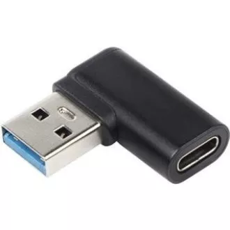 PremiumCord USB redukce USB-C - USB3.0 typ A (F/M), zahnutá 90°