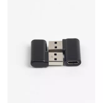 PremiumCord USB redukce USB-C - USB3.0 typ A (F/M), zahnutá 90°