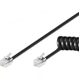 PremiumCord Kabel telefonní sluchátkový kroucený 4 žíly 4m - černý