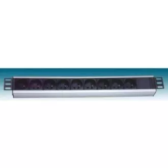 PremiumCord Panel napájecí 1U do 19" racku, 8x230V, 2m kabel, vypínač