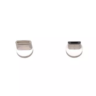 PremiumCord Magnetický micro USB a USB-C nabíjecí a datový kabel, 1m, stříbrná