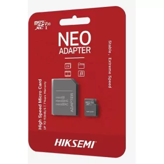 HIKSEMI MicroSDXC karta 128GB, C10, UHS-I, (R:92MB/s, W:40MB/s) + adapter