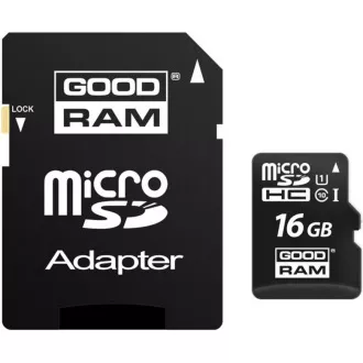 GOODRAM MicroSDHC karta 16GB M1AA, UHS-I Class 10, U1 + adaptér