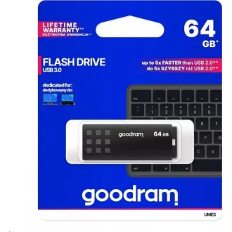 GOODRAM Flash Disk 64GB UME3, USB 3.0, černá