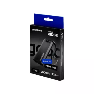 GOODRAM externí SSD Move Ridge 2TB, USB-C 3.2 Gen2x2, (R:2000/W:2000MB/s), černá GOODRAM externí SSD Move Ridge 2TB, USB-C 3.2 Gen2x2, (R:2000/W:2000MB/s), černá