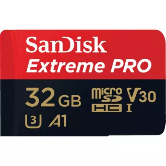 SanDisk Micro SDXC karta 32GB Extreme PRO (100MB/s, Class 10 UHS-I V30) + adaptér