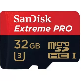 SanDisk Micro SDXC karta 32GB Extreme PRO (100MB/s, Class 10 UHS-I V30) + adaptér