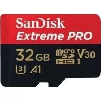 SanDisk Micro SDXC karta 32GB Extreme PRO (100MB/s, Class 10 UHS-I V30) + adaptér