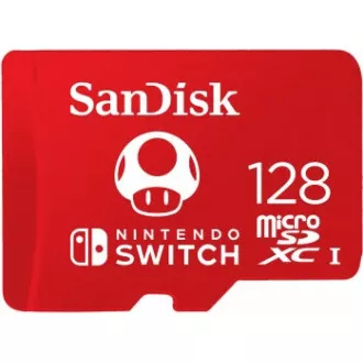 SanDisk MicroSDXC karta 128GB for Nintendo Switch (R:100/W:90 MB/s, UHS-I, V30, U3, C10, A1) licensed Product, Super Mario