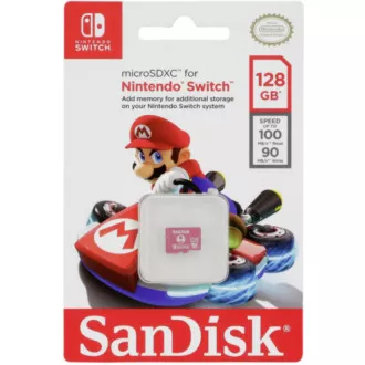 SanDisk MicroSDXC karta 128GB for Nintendo Switch (R:100/W:90 MB/s, UHS-I, V30, U3, C10, A1) licensed Product, Super Mario