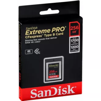 SanDisk Extreme Pro CFexpress Card 256GB, Type B, 1700MB/s Read, 1200MB/s Write