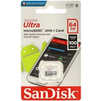Sandisk MicroSDXC karta 64GB Ultra (80MB/s, Class 10 UHS-I, Android)