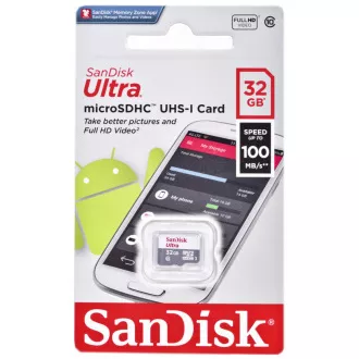 SanDisk MicroSDHC karta 32GB Ultra (80MB/s, Class 10 UHS-I, Android)