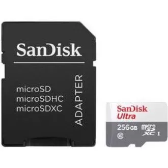 SanDisk MicroSDXC karta 256GB Ultra (100MB/s, Class 10, Android) + adaptér
