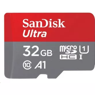 SanDisk MicroSDHC karta 32GB Ultra (120MB/s, A1 Class 10 UHS-I, Android - Tablet Packaging, Memory Zone App) + adaptér