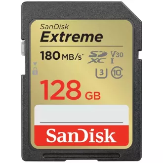 SanDisk SDXC karta 128GB Extreme (180 MB/s Class 10, UHS-I U3 V30)