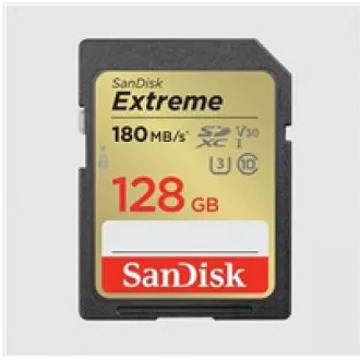 SanDisk SDXC karta 128GB Extreme (180 MB/s Class 10, UHS-I U3 V30)