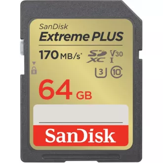 SanDisk SDXC karta 64GB Extreme PLUS (200 MB/s Class 10, UHS-I U3 V30)