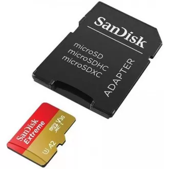 SanDisk micro SDXC karta 256GB Extreme (190 MB/s Class 10, UHS-I U3 V30) + adaptér