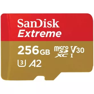 SanDisk micro SDXC karta 256GB Extreme (190 MB/s Class 10, UHS-I U3 V30) + adaptér