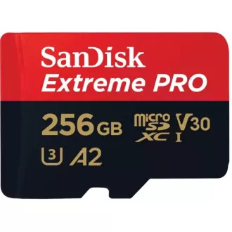 SanDisk micro SDXC karta 256GB Extreme PRO (200 MB/s Class 10, UHS-I U3 V30) + adaptér