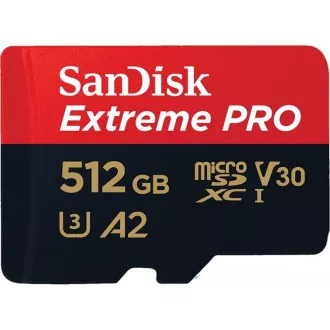 SanDisk micro SDXC karta 512GB Extreme PRO (200 MB/s Class 10, UHS-I U3 V30) + adaptér